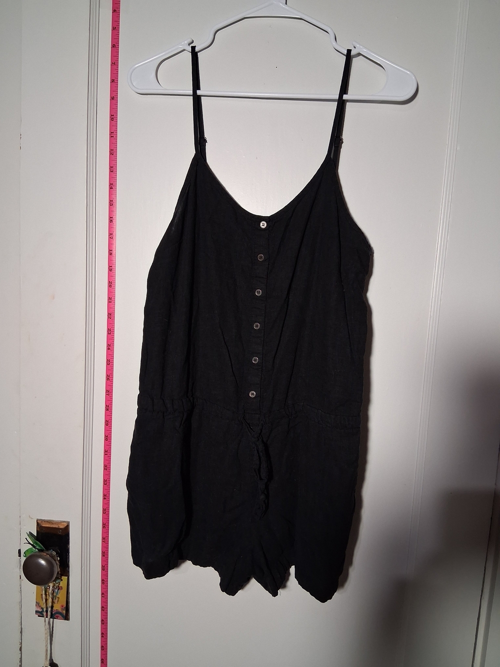 Forever 21 Black Button-Front Spaghetti Strap Romper